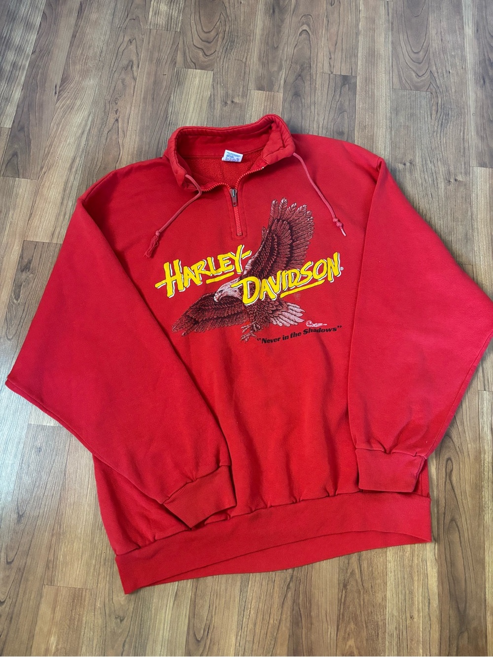 Harley-Davidson Red Eagle Quarter-Zip Sweatshirt Size XL